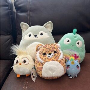 Squishmallows Plush Toy Collection - Green, Cream, Brown